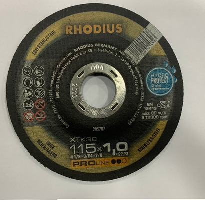 Abschleifende Schnittdisketten RHODIUS 115mm 125mm 180mm mit einer materiellen schwarzen Farbe